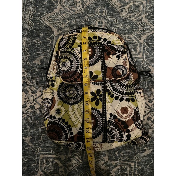 Vera Bradley Small Backpack Quilted White Black Lime Green Yellow Girls Floral - Picture 1 of 5